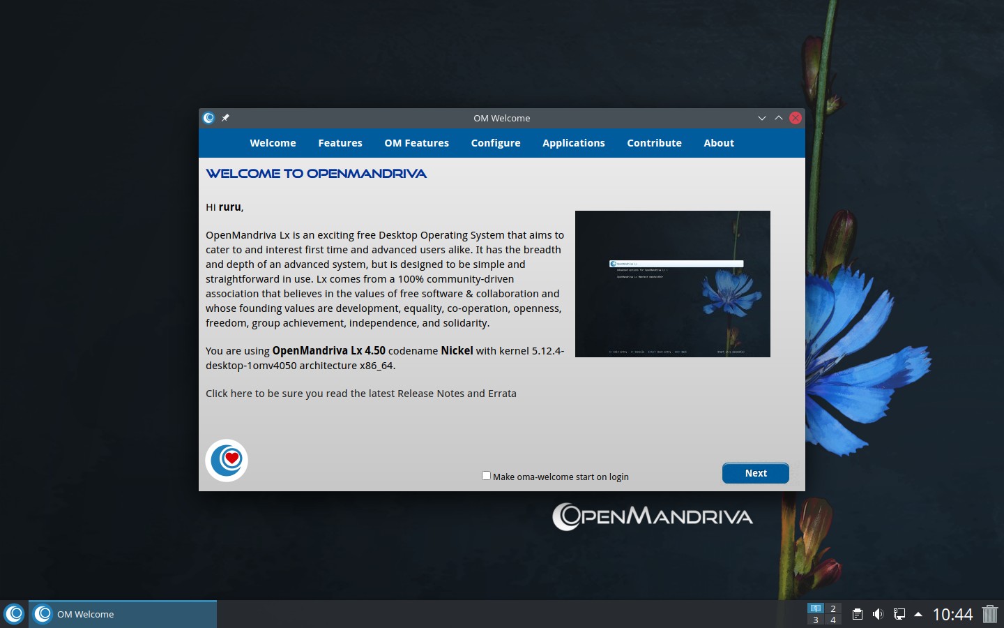 Preview of OpenMandriva Lx 4.3 Desktop - Latte Dock mode